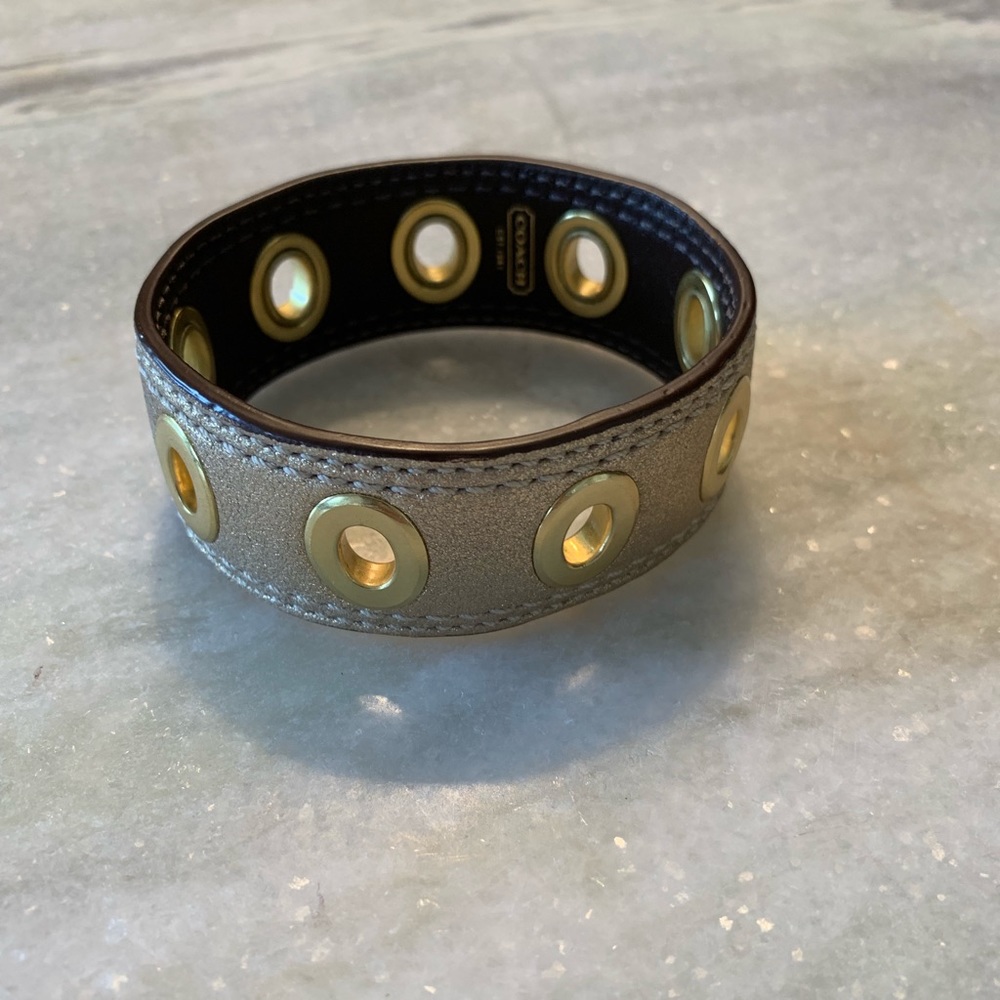 NWOT Coach Gold Leather Cuff